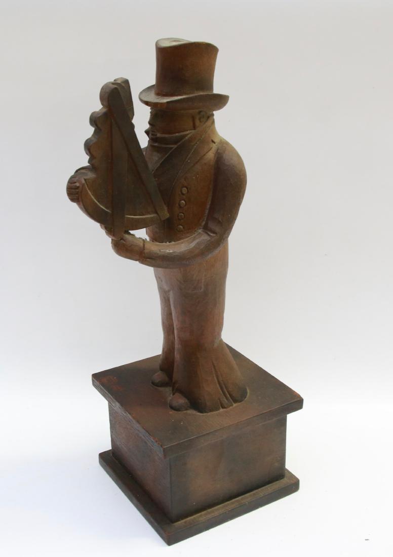 FOLK ART CARVING: SAILOR WITH SEXTANT - HAND CARVED