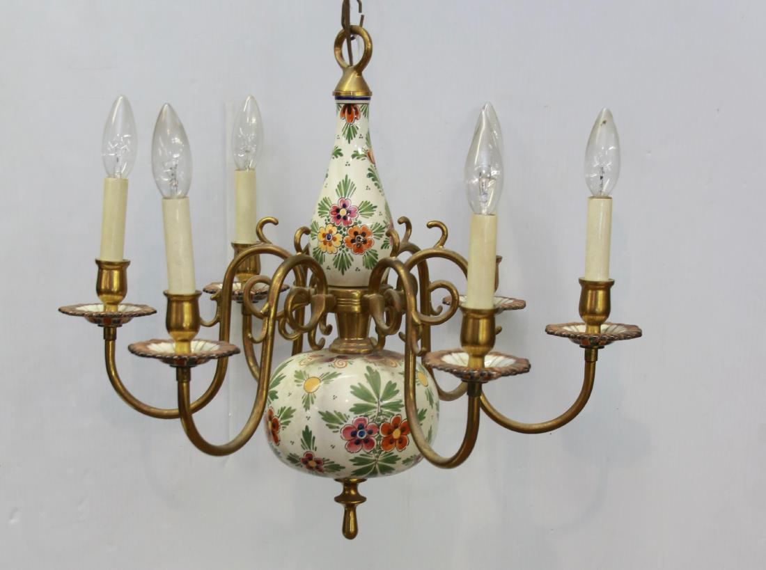 POTTERY HANGING LIGHT: 6 ARM HANGING LIGHT - DUTCH POTTERY DESIGN