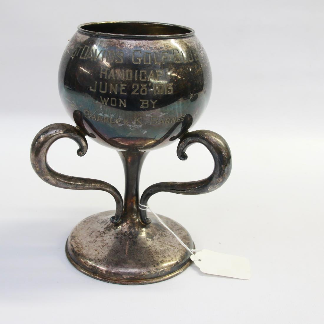 VINTAGE TROPHY: ST. DAVIDS GOLF CLUB - 1913 - SILVER PLATED TROPHY