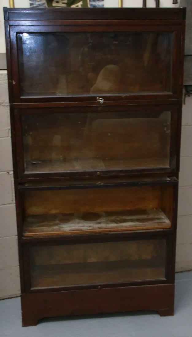 SHAW WALKER STACK BOOKCASE: MAHOGANY 4 SECTION BOOKCASE