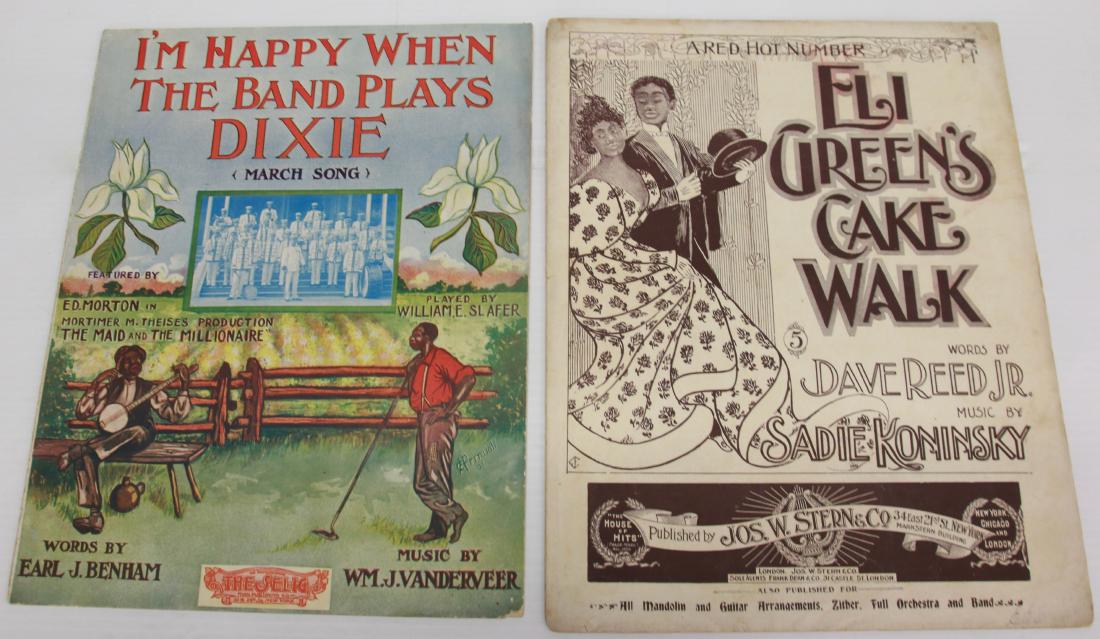 PAIR OF BLACK AMERICANA SHEET MUSIC (1 of 4)