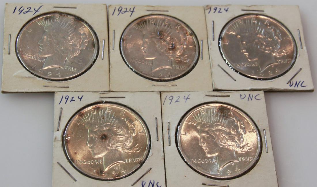 (5) 1924 Peace Dollar (1 of 2)