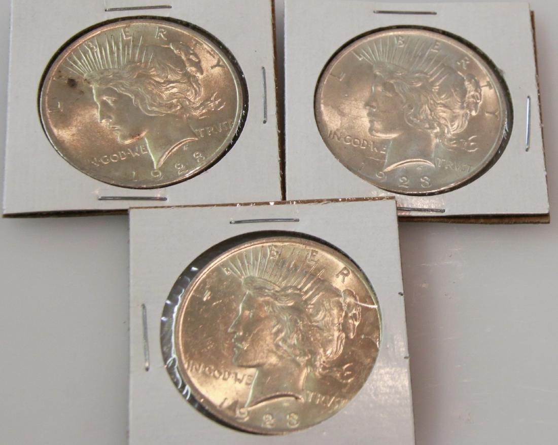 (3) 1923 Peace Dollars (1 of 2)