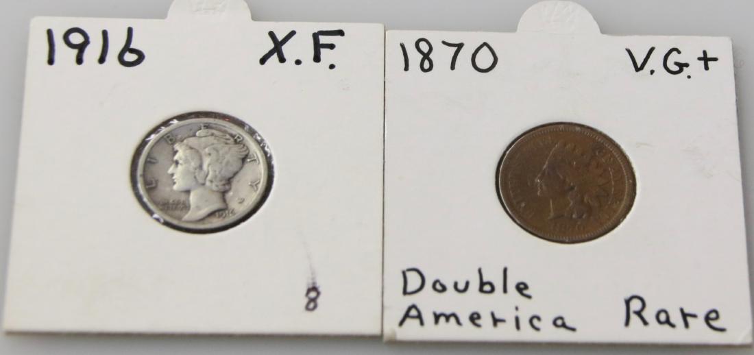 INDIAN HEAD CENT AND MORGAN DIME (1 of 2)