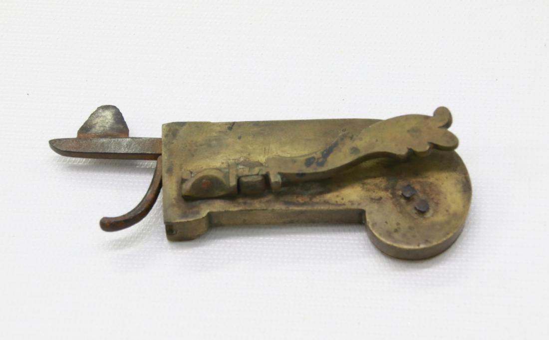 EARLY BLEEDER: 18TH CENTURY BRASS AND METAL BLEEDER - NICE LATCH , 4 1/2"