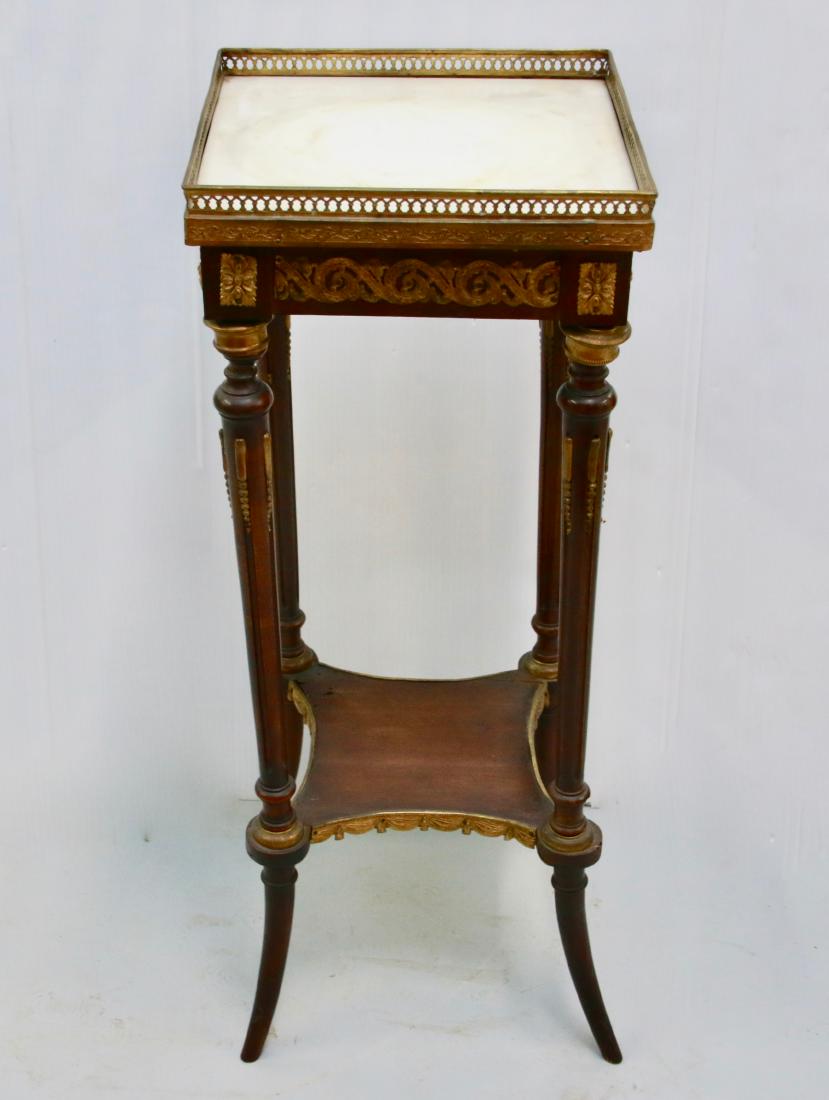 BRASS ORMOLU MARBLE TOP STAND (1 of 5)