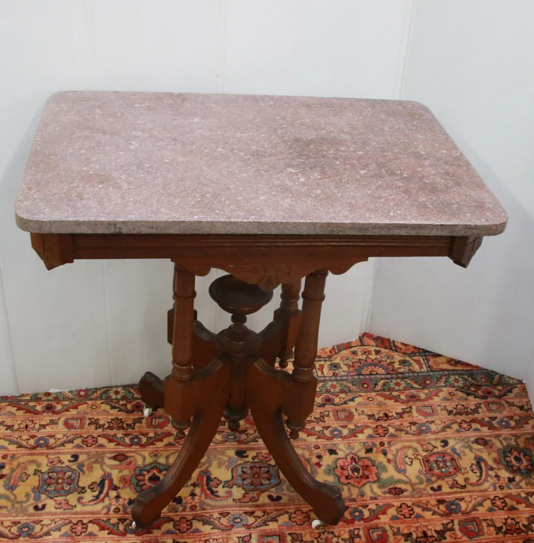 VICTORIAN MARBLE TOP STAND (1 of 2)