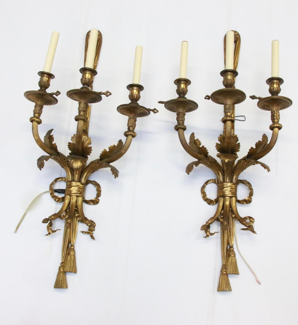 PR. OF HOLLYWOOD REGENCY BRASS SCONCES (1 of 4)