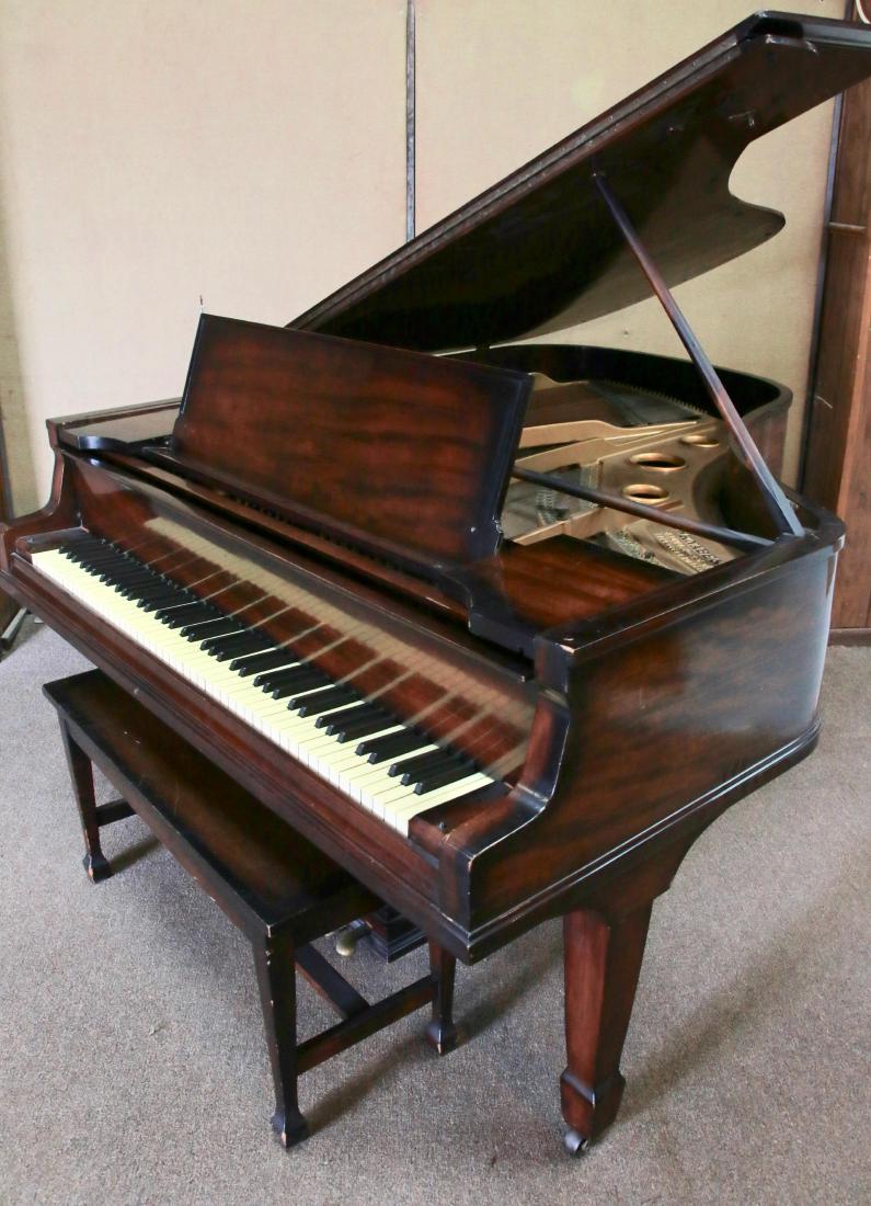 BABY GRAND PIANO: W.M. KNABE BABY GRAND PIANO - "A2" MARKED ON SOUNDBOARD , 60" X 68" X 38"