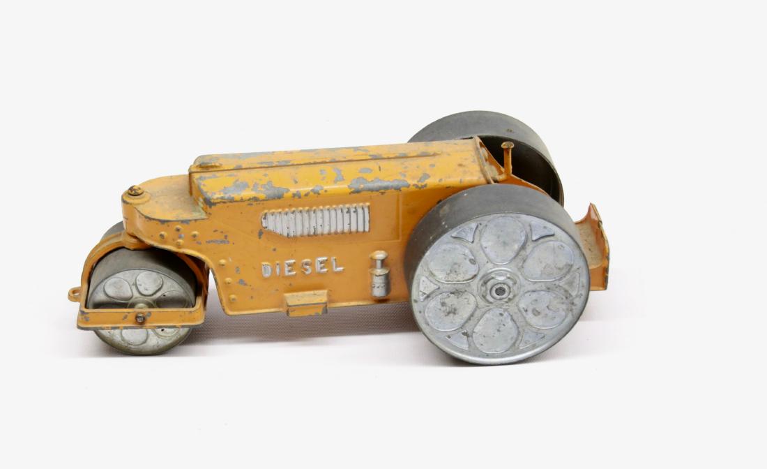 HUBLEY ROLLER: MARKED "DIESEL" - CAST METAL TOY IN ORIGINAL PAINT , 10" L
