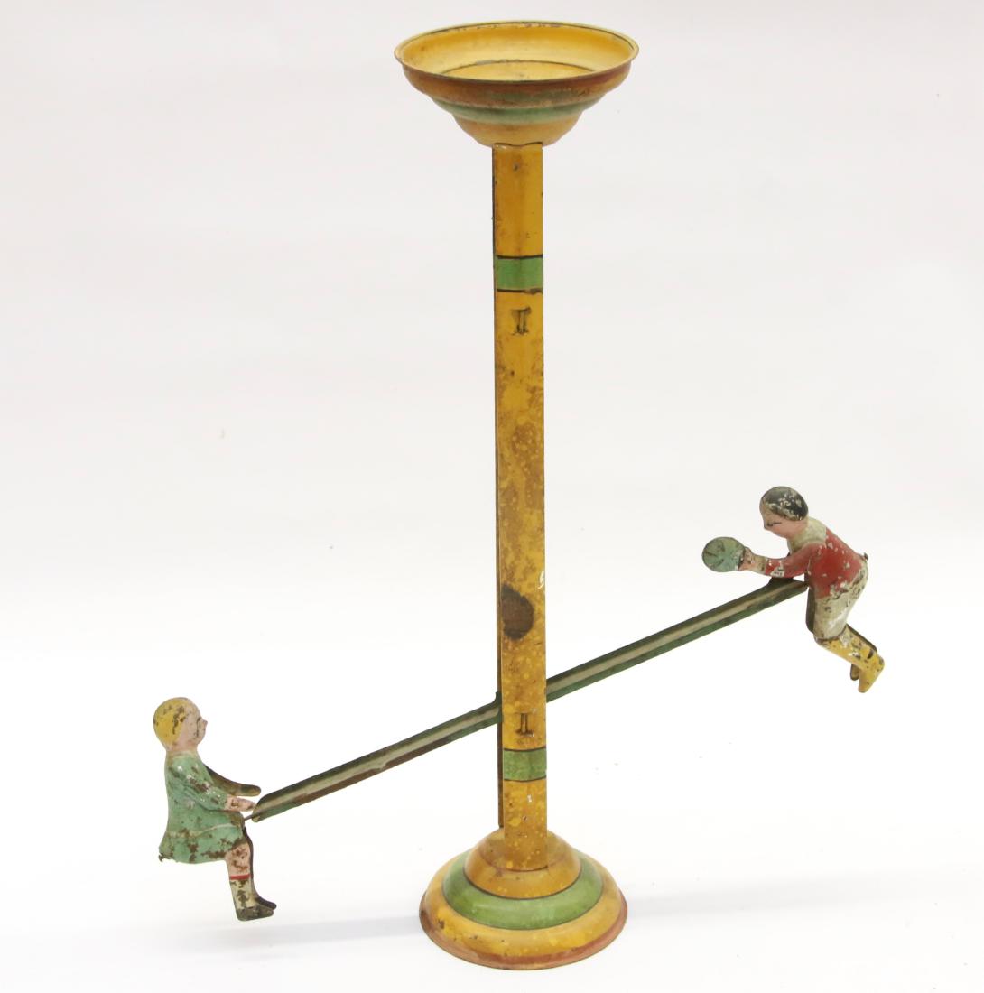 TIN LITHO SAND TOY: PAINTED TIN LITHO - GIBBS CO., 14 1/4"