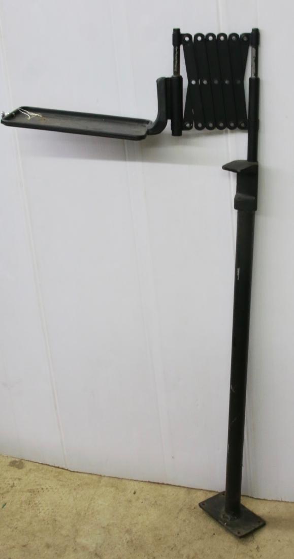 EXPANDABLE TELEPHONE STAND: PAINTED METAL STAND WITH POST AND EXPANDABLE TRAY Dimensions:40" X 18"