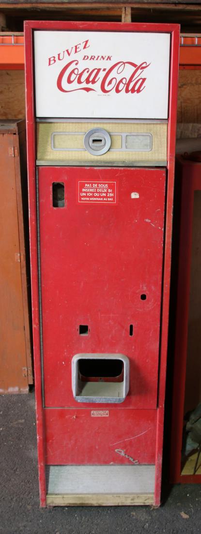 COKE MACHINE SHELL: EXTERIOR OF MACHINE - INTERNAL PARTS TO MACHINE HAVE BEEN REMOVED Dimensions:61" X 23" X 16"