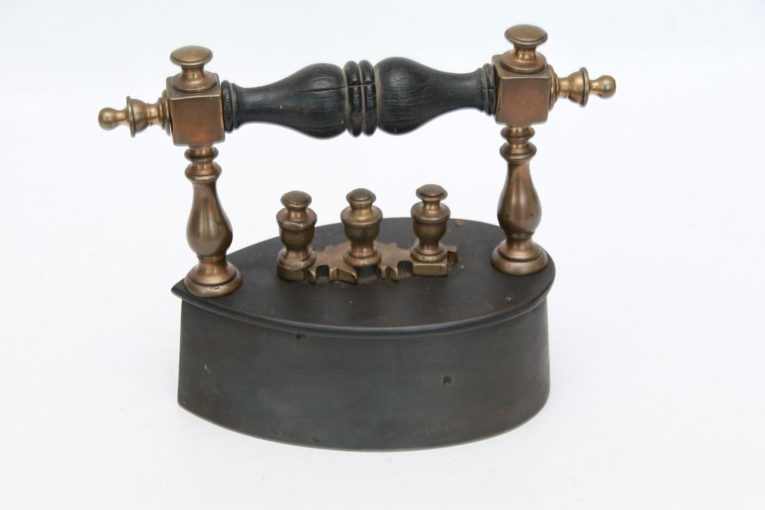 SCOTTISH BOX IRON: TURNED POSTS - SPIRES TOP POSTS - ROUND BACK SLUG . 6 1/8" L