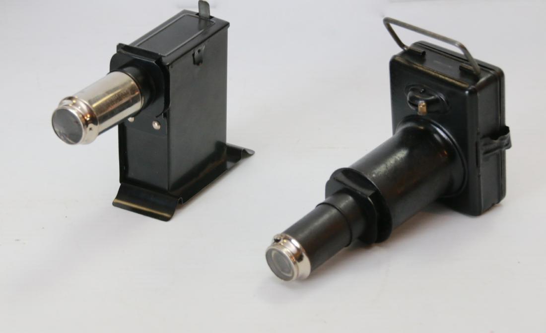 PR. OF SLIDE PROJECTORS: ONE MARKED "PATENT 24609 D.R.G.M." - OTHER MARKED "CZECHOSLOVAKIA" Size:6" X 4 1/2" AND 6 3/4"X 3 3/4"