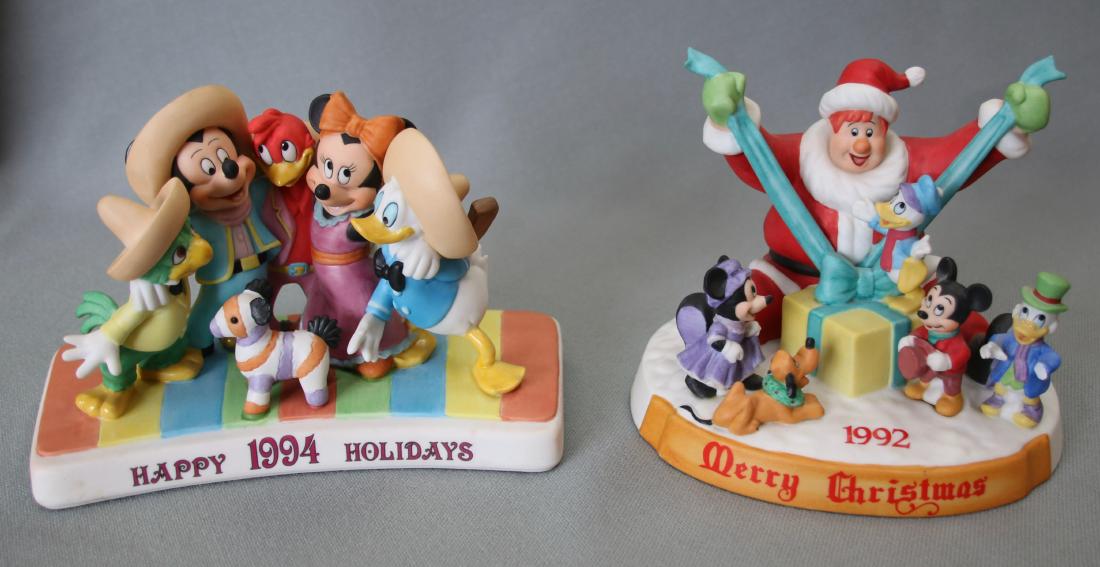 PR. OF WALT DISNEY CHRISTMAS FIGURES: 1992 AND 1994 - DISNEY - MADE IN MALAYSIA Size:5 1/4" AND 5 3/4" H
