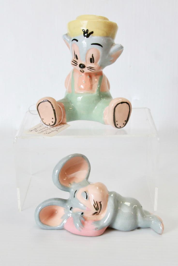 PAIR OF VINTAGE "SILLY SYMPHONY" FIGURES: "COUNTRYCOUSIN" -OTHER BY EVAN K. SHAW. W. B. Size:4.75" H X 5"L