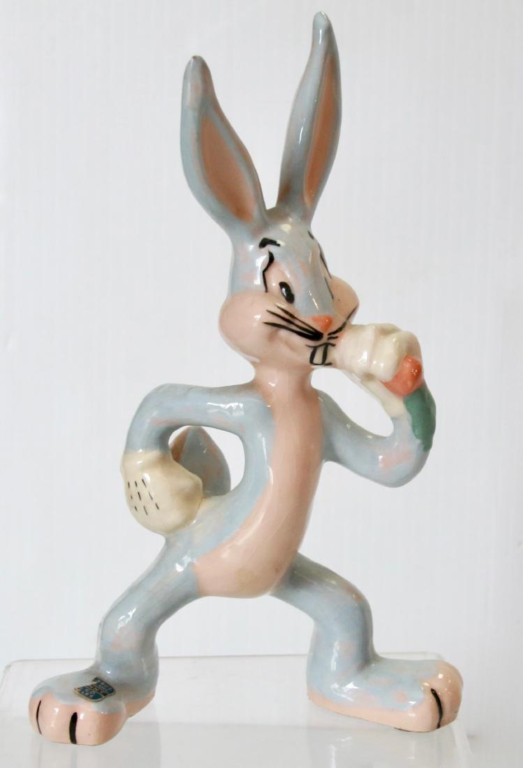 VINTAGE BUGS BUNNY FIGURE: EVAN K. SHAW. - EATING CARROT-W/ PARTIAL ORIGINAL STICKER Size:9"H