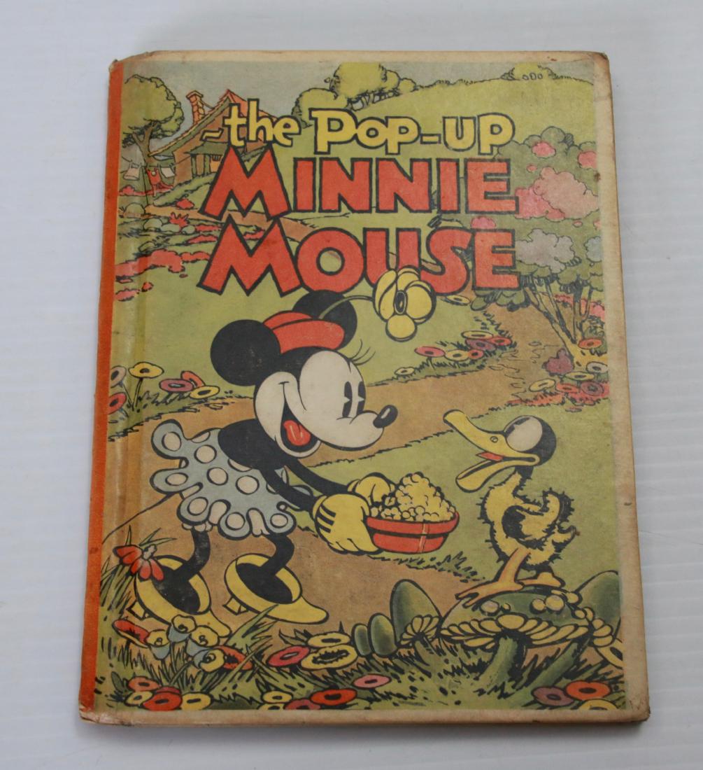 VINTAGE MICKEY MOUSE BOOK: "THE POP UP" MINNIE MOUSE POP UP BOOK, COPYRIGHT 1933 BY WALT DISNEY ENTERPRISES