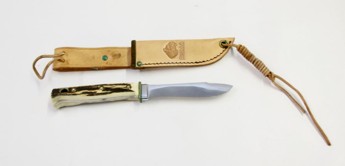 PUMA KNIFE: PUMA MODEL 6397 IN ORIGINAL SHEATH AND BOX - MADE IN GERMANY DBGM 1865840 4" BLADE