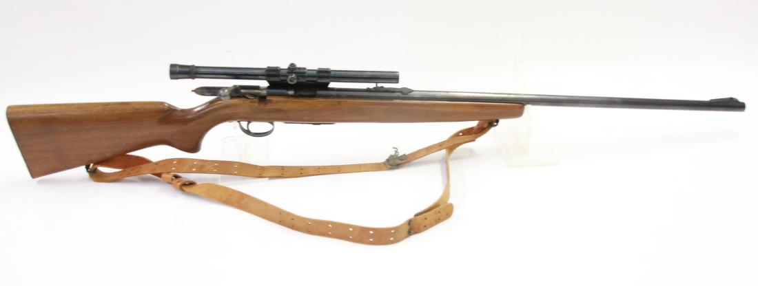 REMINGTON MODEL 513-SA: .22LR - SER# N/A - WITH SCOPE AND LEATHER SLING