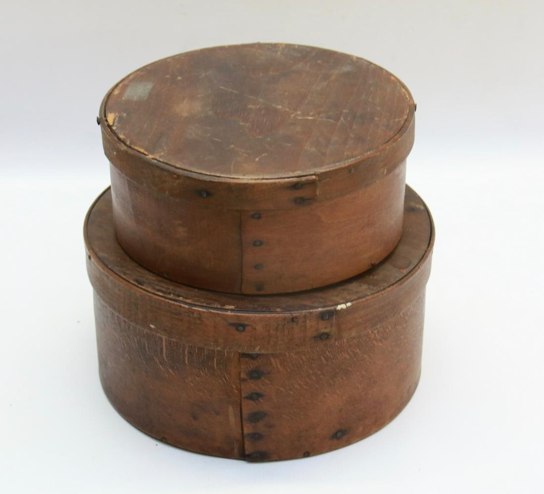 PAIR OF WOODEN PANTRY BOXES: WOODEN WITH NAILED CONSTRUCTION
