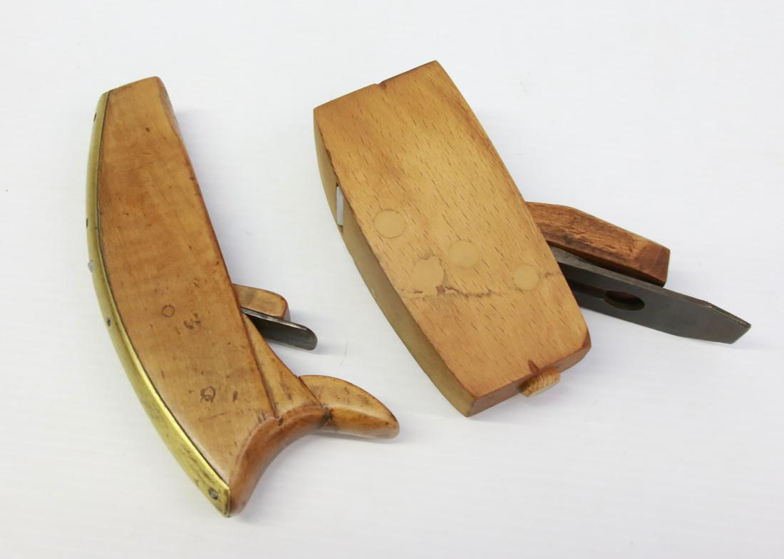 COMPASS PLANES: TWO ANTIQUE COMPASS PLANES (ONE WITH BRASS)