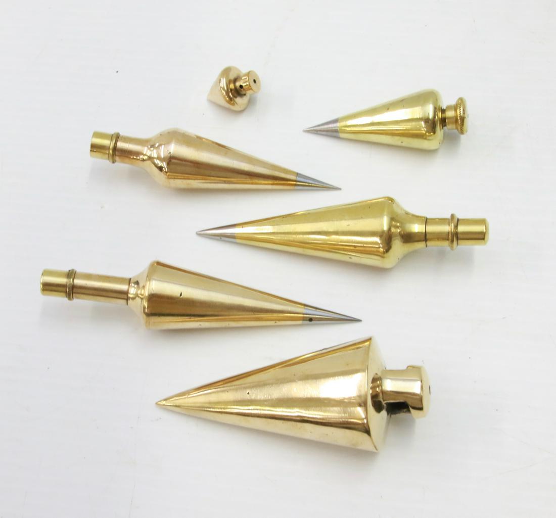 PLUMB BOB LOT: SIX BRASS PLUMB BOBS