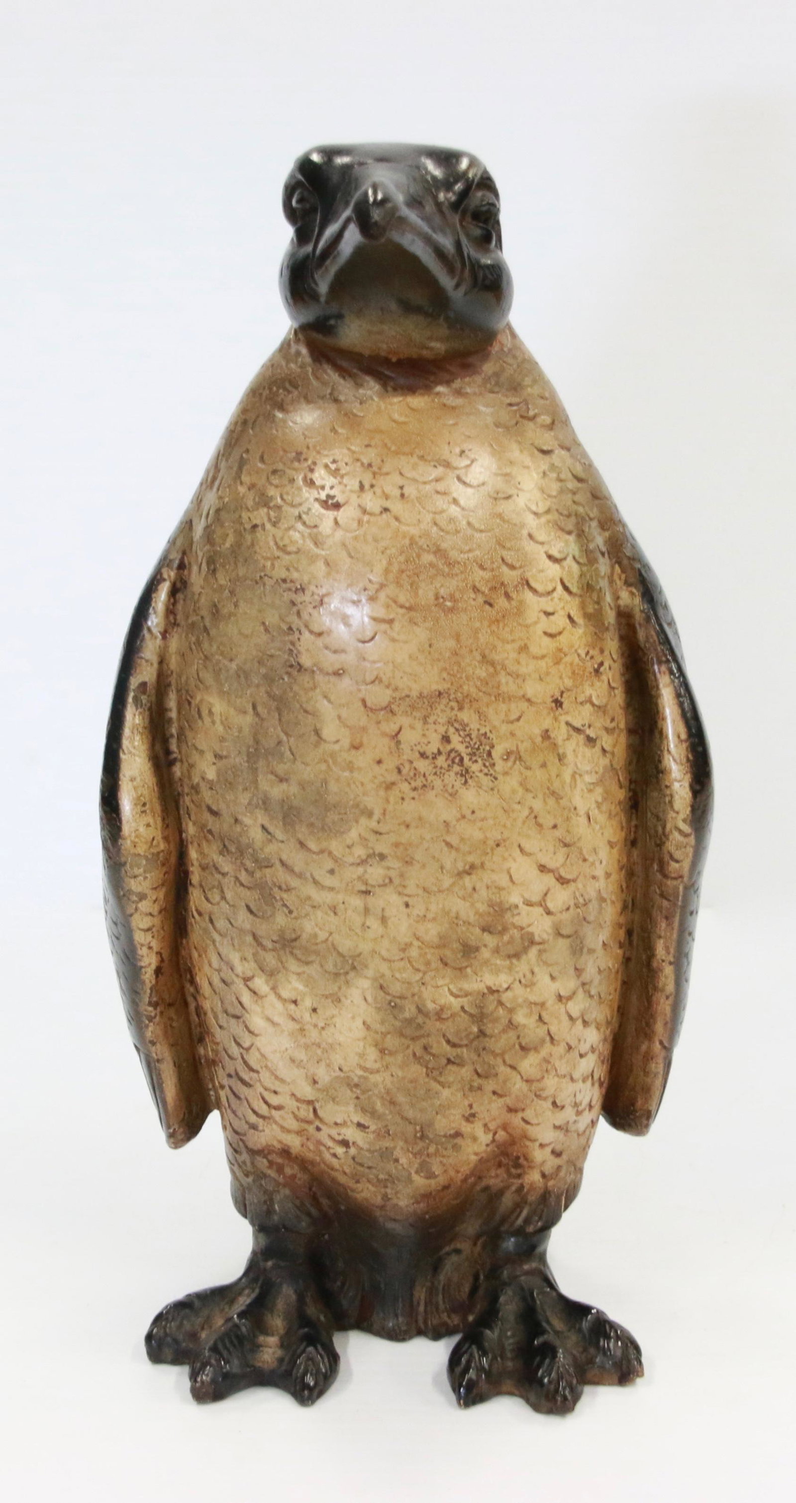 19TH CENTURY PENGUIN DOOR STOP: 19TH CENTURY PENGUIN DOOR STOP IN ORIGINAL PAINT OVER COPPER IN RARE LARGE FORM - CIRCA 1890'S Size: 14" H