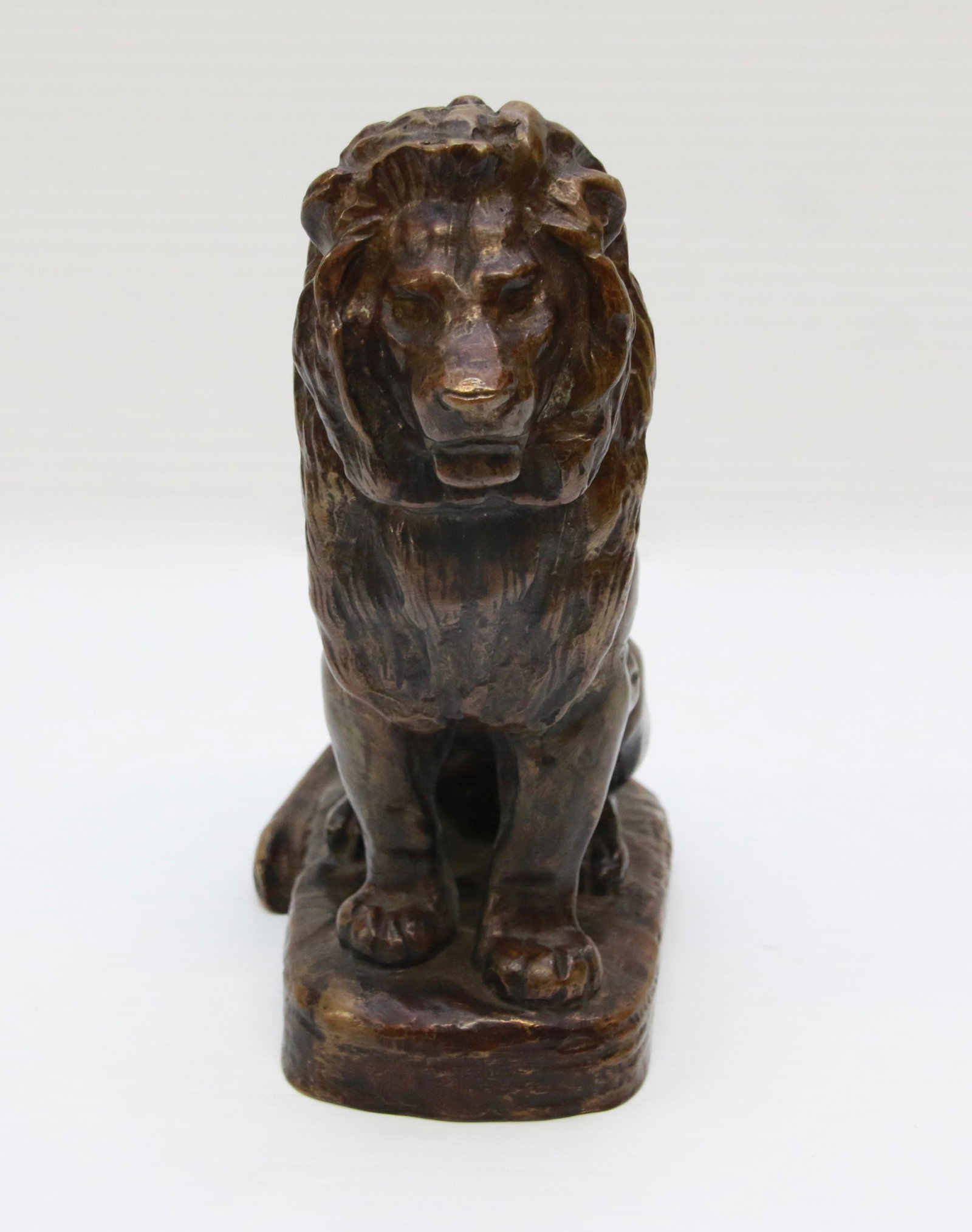 19TH CENTURY FRENCH BRONZE LION: SIGNED "BERYL" - GOOD FORM AND PATINA Size: 7" H'