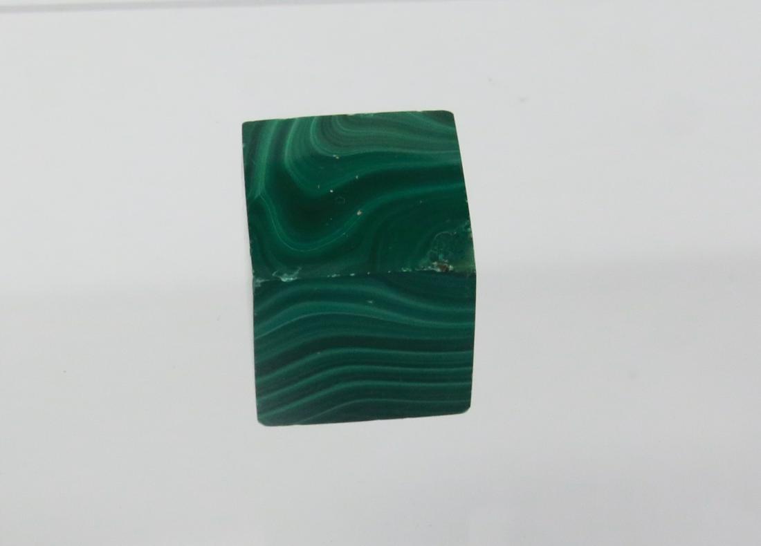 MALACHITE PAPER WEIGHT: SOLID PIECE OF MALACHITE - POLISHED SQUARE BLOCK 1" CUBE