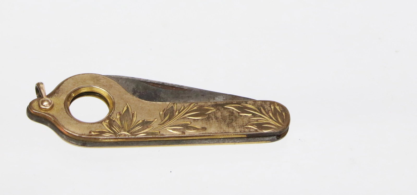 CIGAR CUTTER: GOLD FILLED CIGAR CUTTER - WITH LOOP FOR WATCH CHAIN 2.5" X "