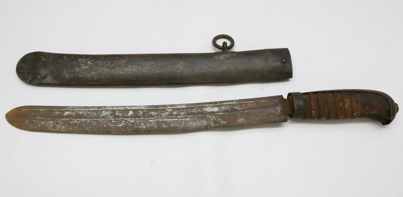 CIVIL WAR ERA STARR BOWIE KNIFE: KNIFE WAS PERIOD ALTERED FROM STARR SABRE (POSSIBLY CONFEDERATE DONE) Size: 17 1/2" OVERALL LENGTH