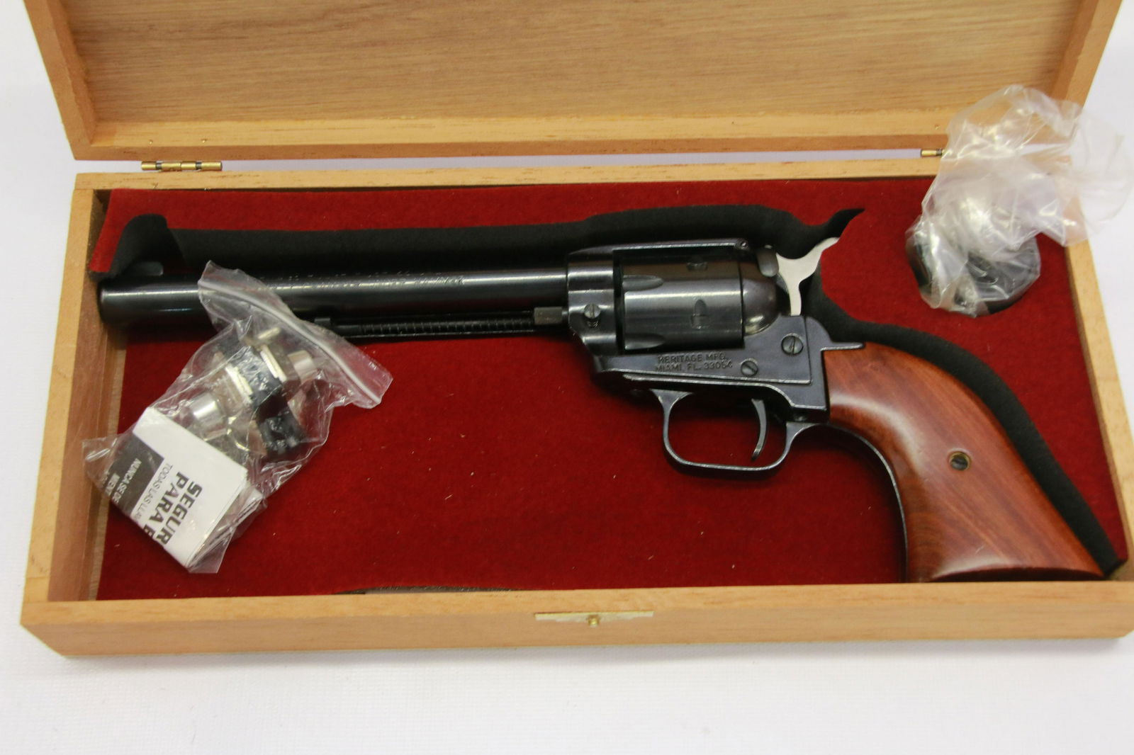 HERITAGE ROUGH RIDER: .22 AND .22 WMR - SERIAL# F84180 - NEW IN BOX Size: 6 1/2" BARREL Important Info.: BACKGROUND CHECK OR FFL REQUIRED