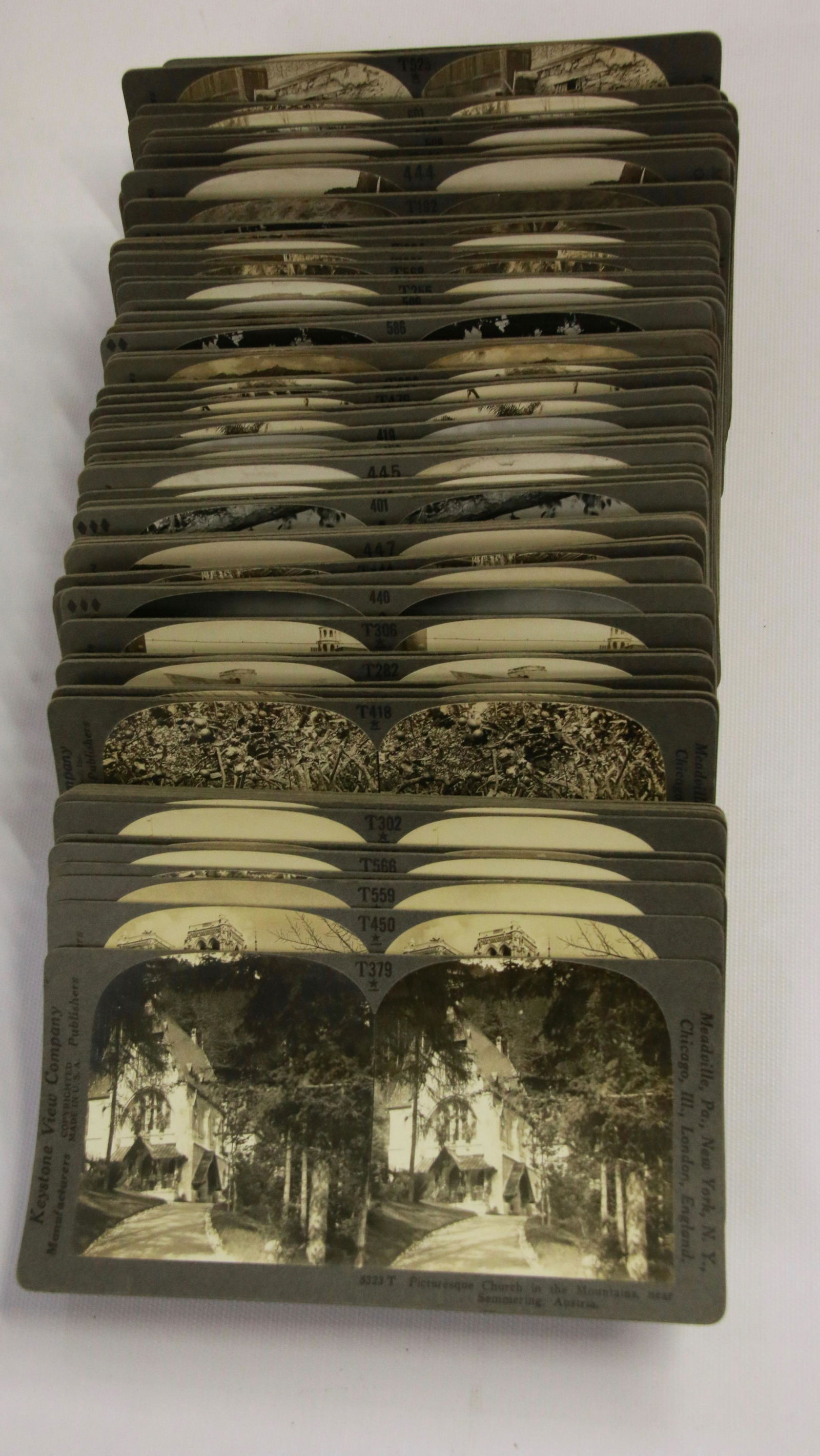 GROUP LOT OF EUROPEAN STEREOVIEW CARDS: 80+ TURN-OF-THE-CENTURY KEYSTONE VIEW COMPANY CARDS. MOSTLY VIEWS OF EUROPE.