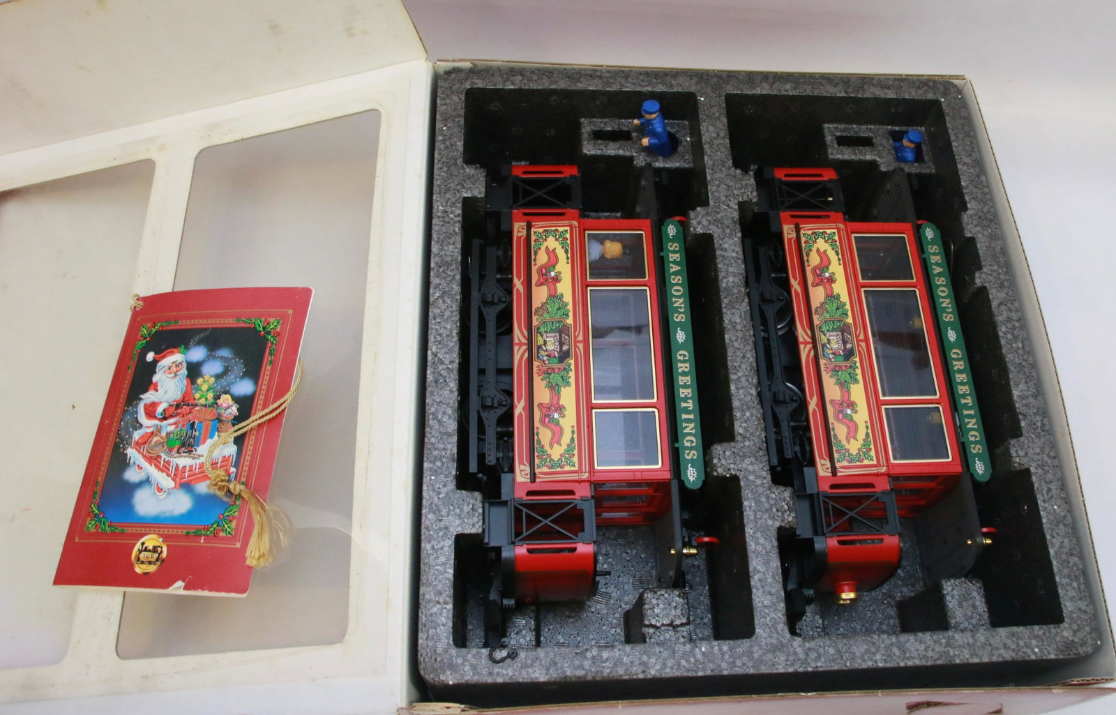 LGB SEASON'S GREETINGS TROLLEY PAIR: "THE BIG TRAIN" ORIGINAL BOXES.