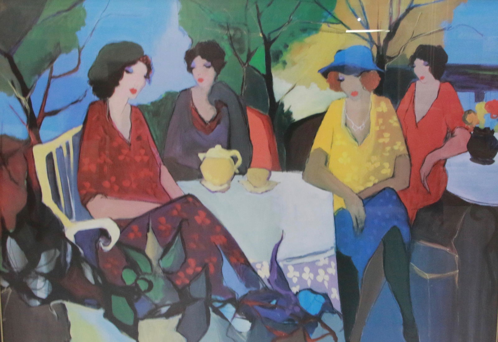 HESSAM ABRISHAMI OIL ON CANVAS: FOUR FIGURES PAINTED WITH BOLD COLORS Size: 28" X 40" AND 39" X 51" WITH FRAME Important Shipping Information: We do not give IN-HOUSE shipping quotes. Please email japakmail@earthlink.net - All ite