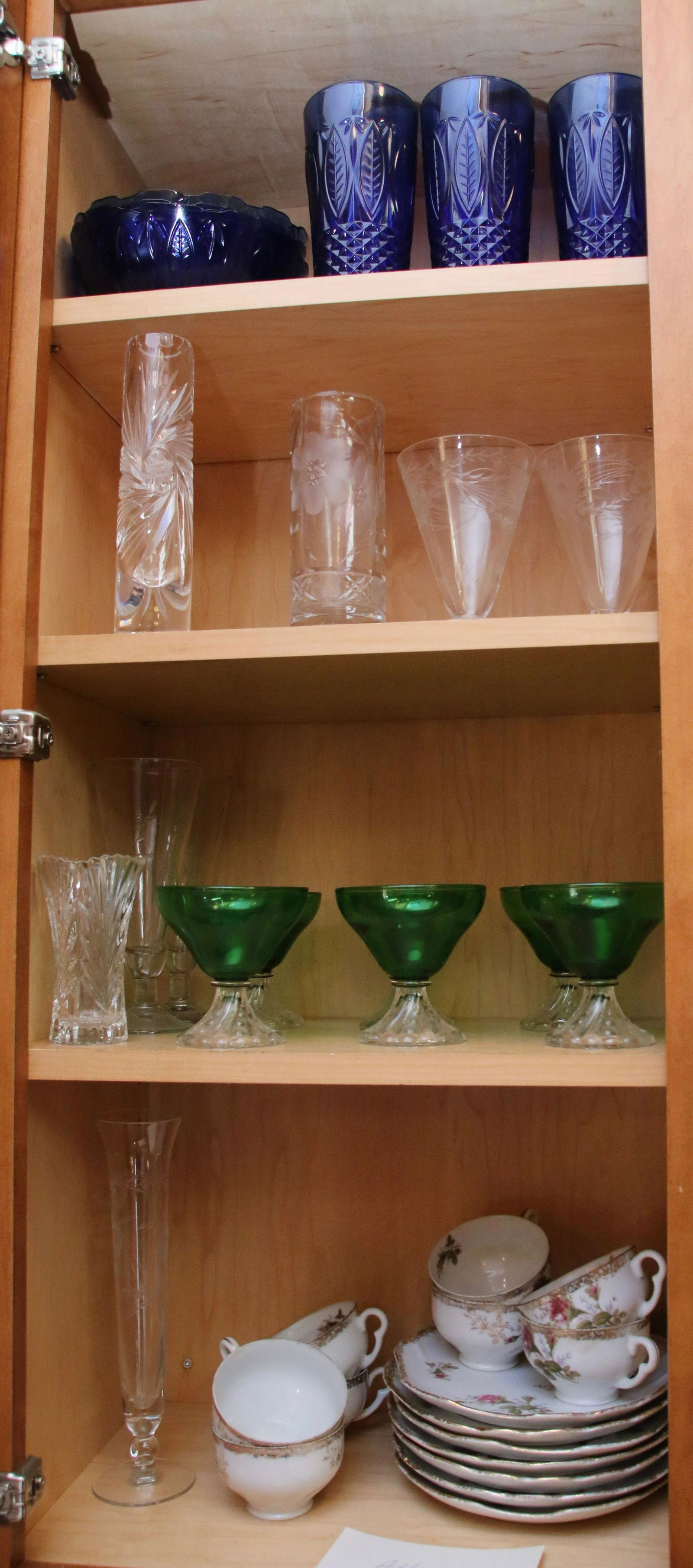 LOT OF GLASSWARE IN CABINET (1 of 1)