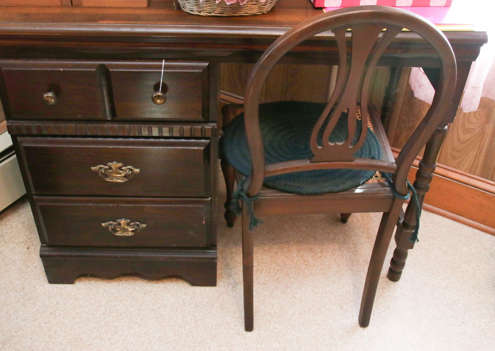 PINE KNEE HOLE DESK (1 of 1)