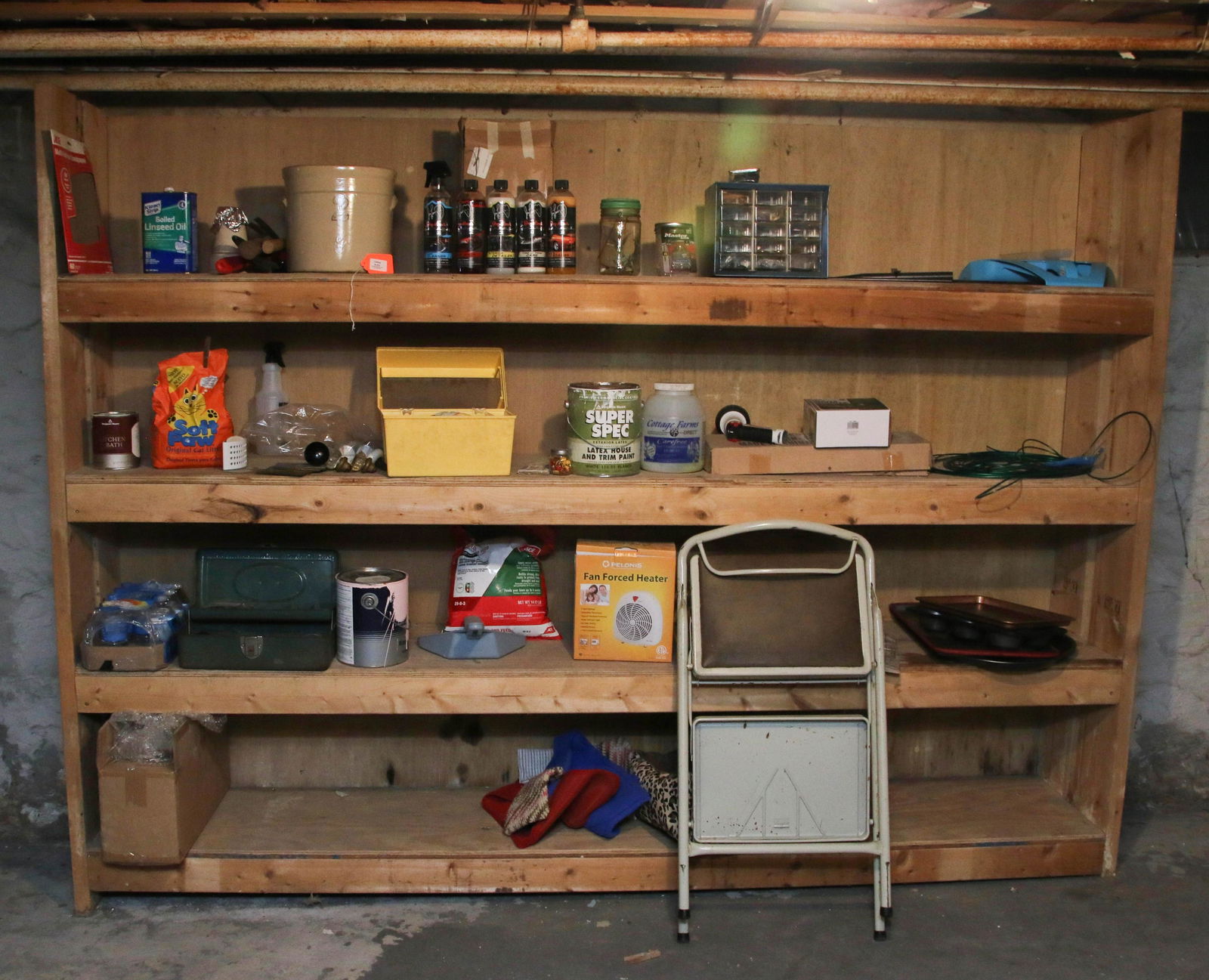 SHELF CONTENTS IN BASEMENT (1 of 2)