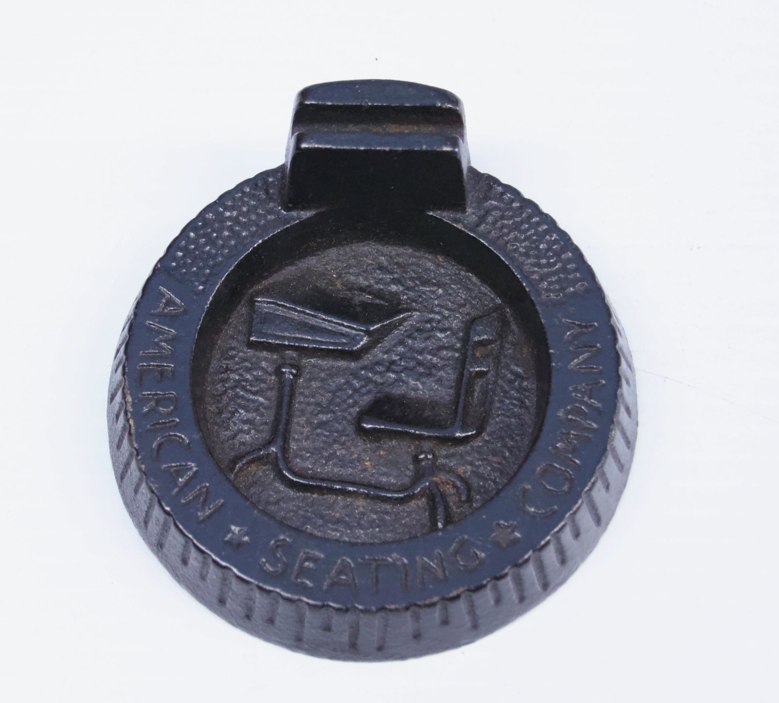 ADVERTISING ASHTRAY: ADVERTISING "AMERICAN SEATING COMPANY" - SCHOOL DESKS - #12366-2