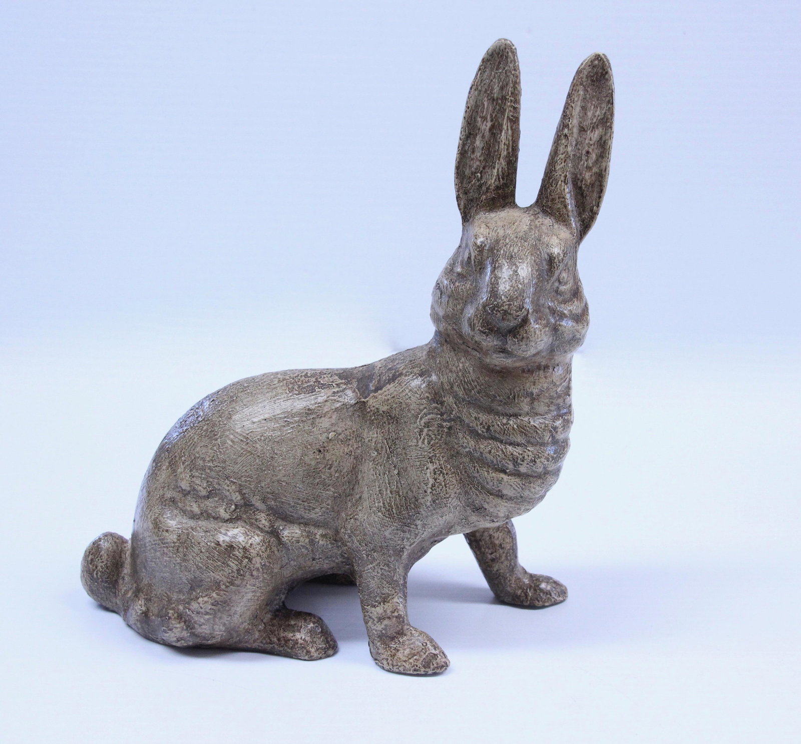 CAST IRON RABBIT DOORSTOP: HOLLOW BODY - ORIGINAL PAINT Dimensions: 9 1/4" H X 8 "