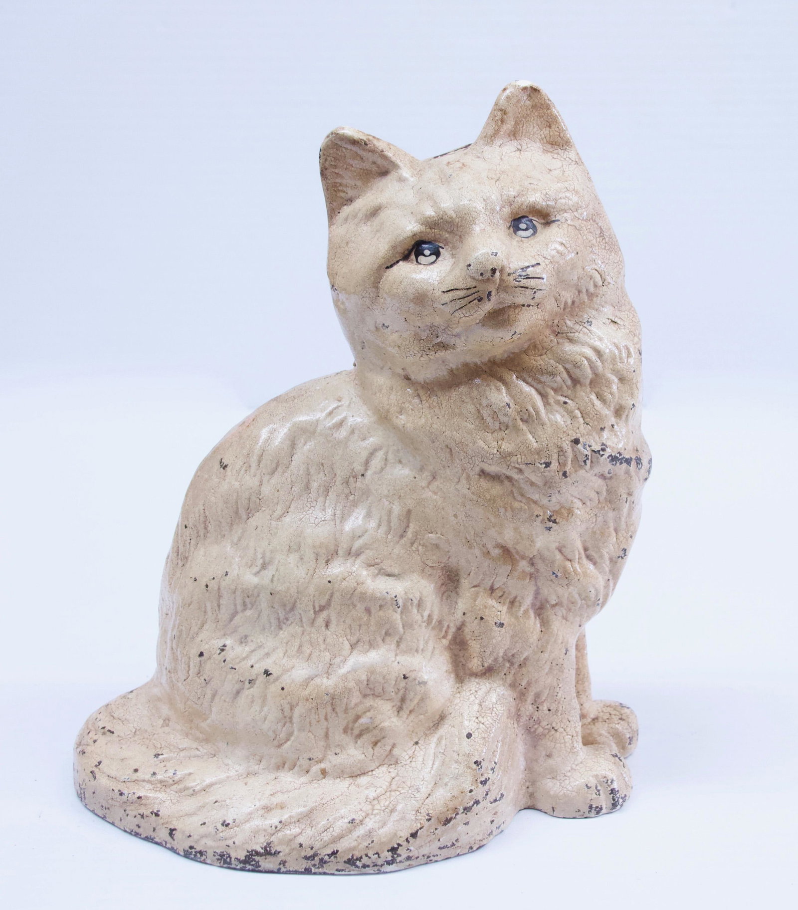 CAST IRON CAT DOOR STOP: LITTCO. LITTLESTOWN - HOWY AND FORY CO. - HOLLOW BODY - ORIGINAL PAINT Dimensions: 8 3/4" H