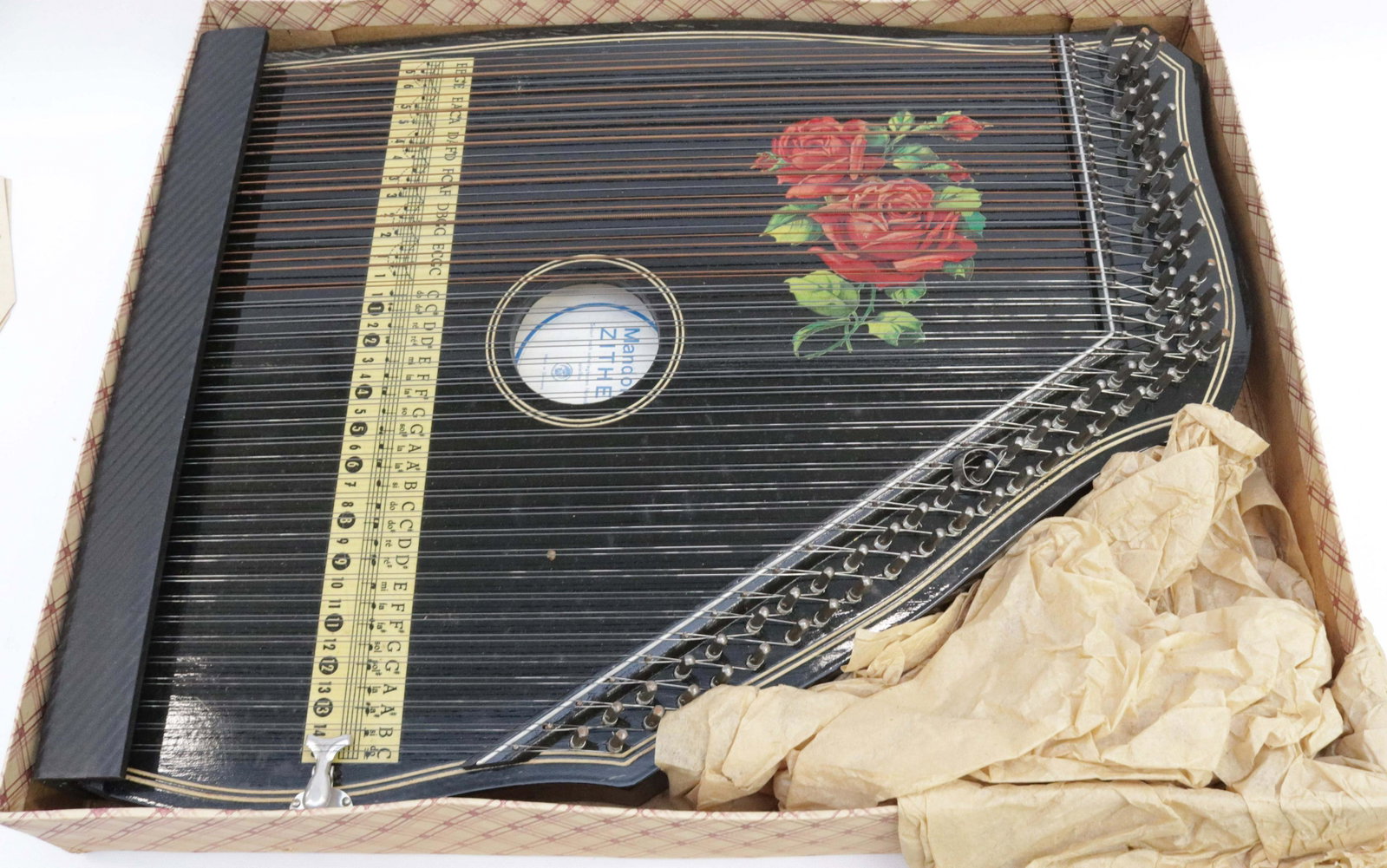 ZITHER: IN ORIGINAL BOX W/ INSTRUCTIONS- MADE IN GERMANY 21" X 17"