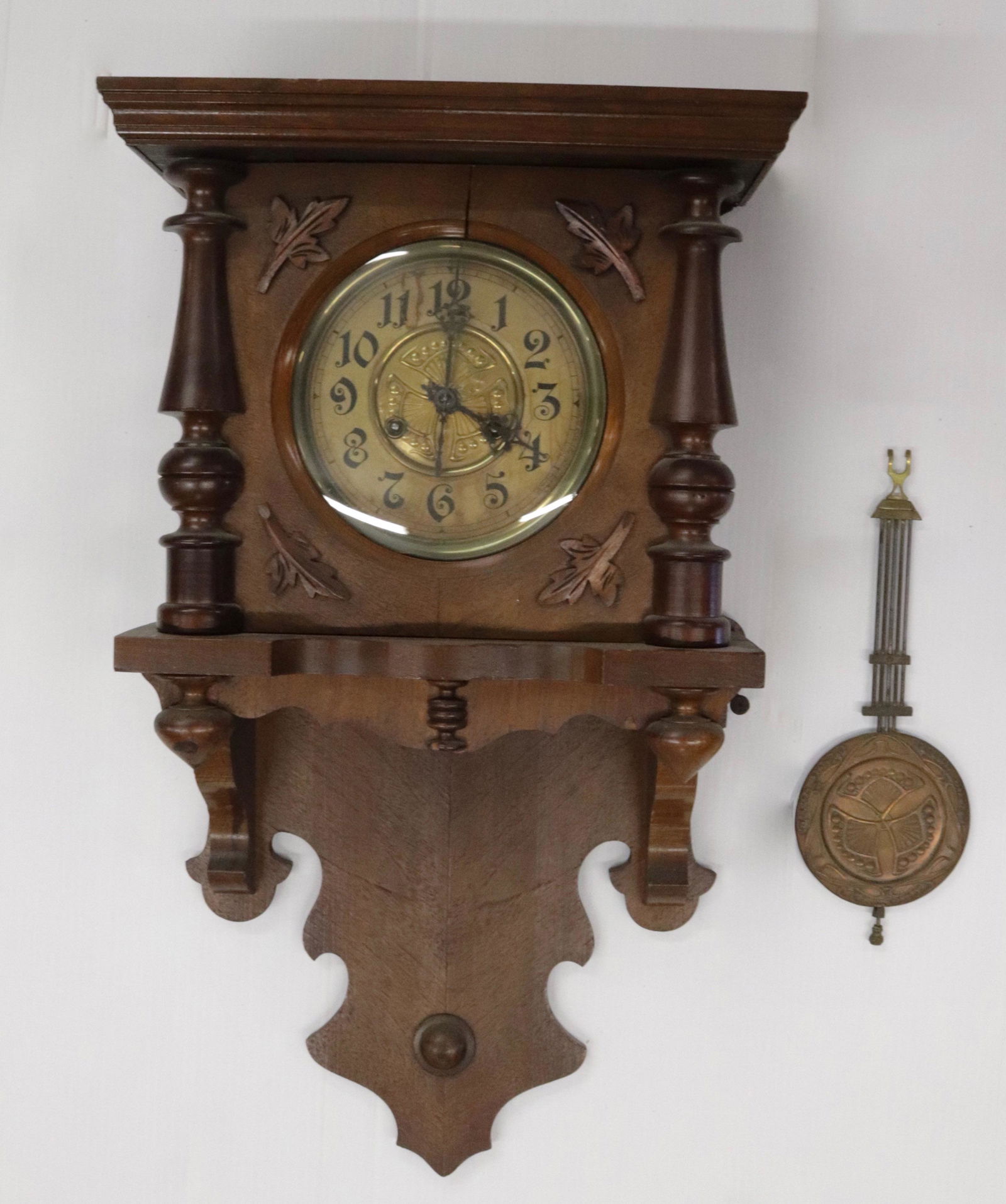 WALNUT HANGING WALL CLOCK (1 of 1)