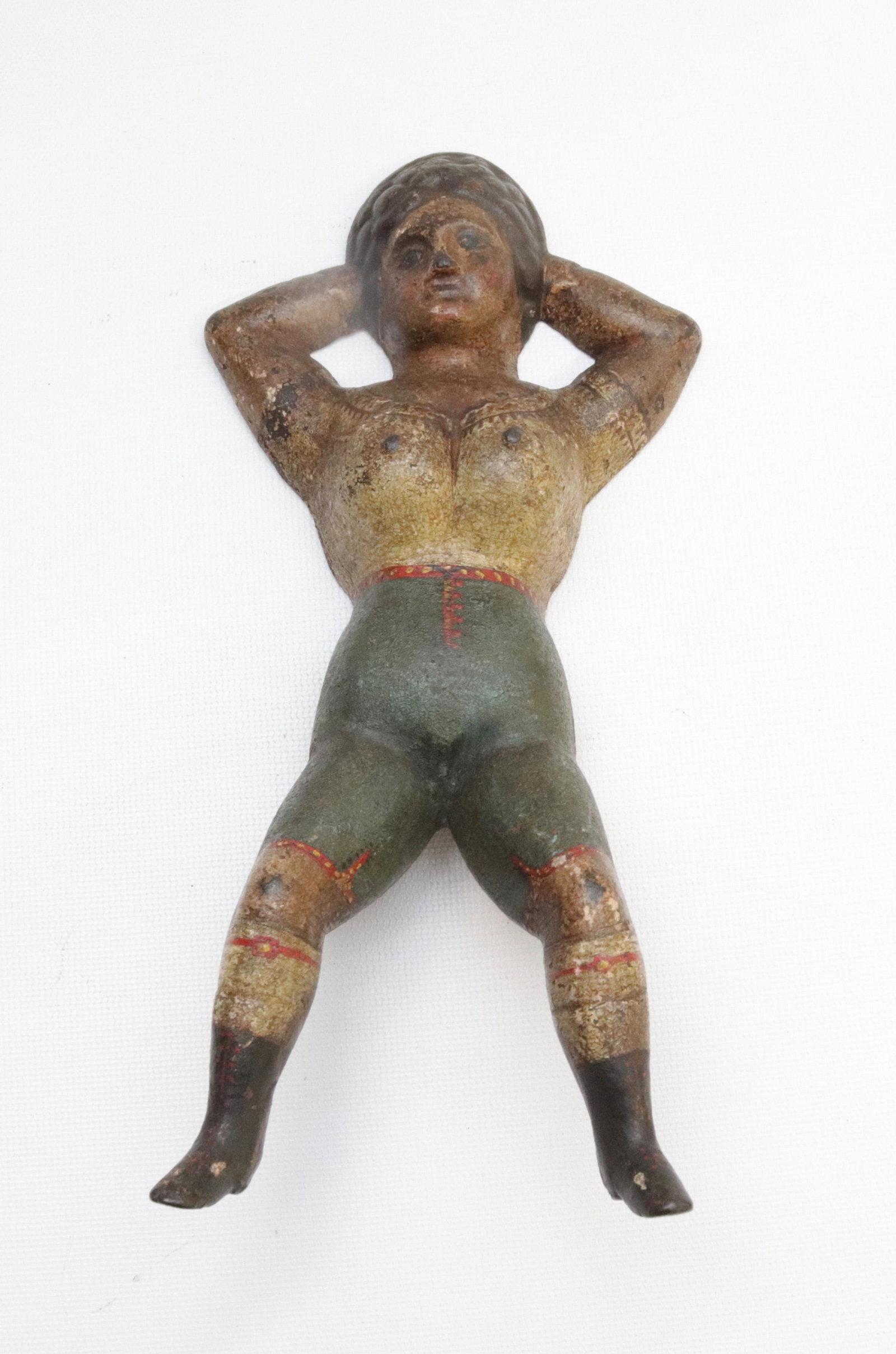 CAST IRON BOOT JACK: VINTAGE "NAUGHTY NELLIE" - PAINTED CAST IRON 9 3/4" L