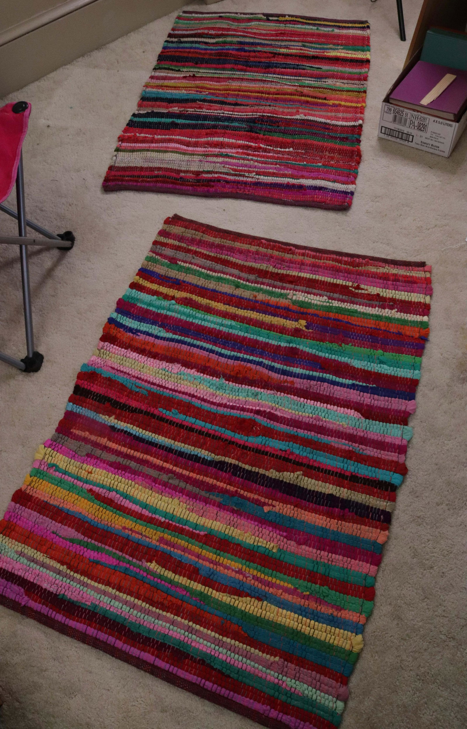 PAIR OF RAG RUGS: MULTIPLE COLORS SIZE: 44" X 30"