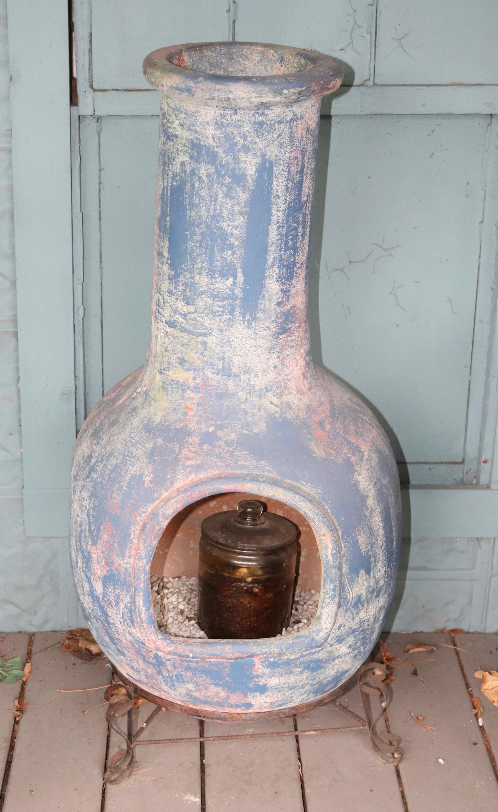 POTTERY CHIMINEA: MULTI COLOR SIZE: 40" H