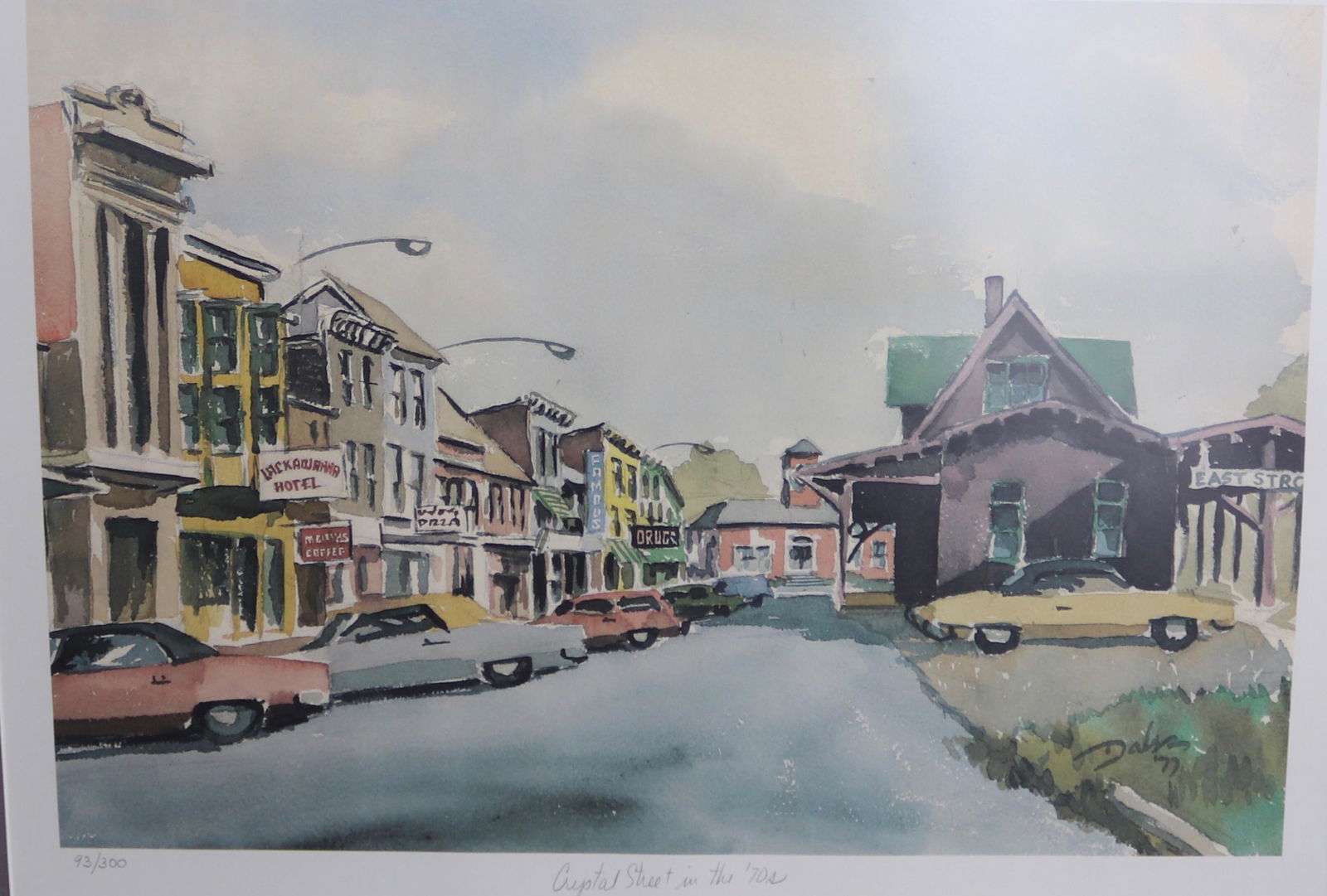 DAVID MILLER PRINT: CRYSTAL ST. IN THE 70'S 93/300- 23" X 29'