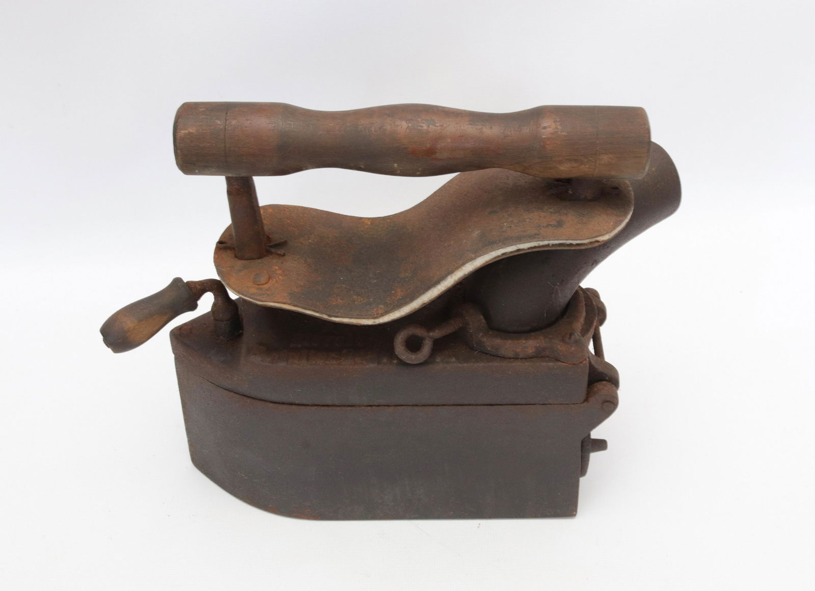 CHARCOAL IRON: SWIVEL CHIMNEY - MARKED DIMENSIONS: 9"